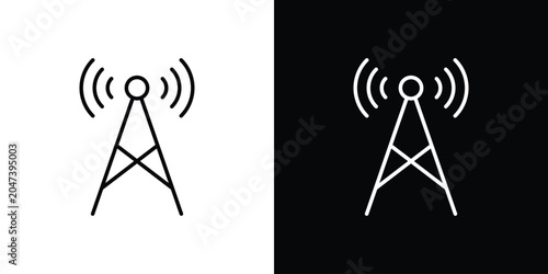 Antenna icon in editable outlined, Vector EPS10