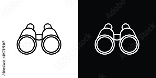 Binoculars icon in editable outlined, Vector EPS10