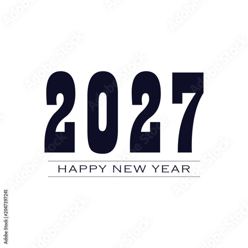 Happy New Year 2027 Minimal Typography Design Template