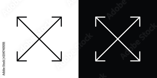 Tableau sur toile Expand icon in editable outlined, Vector EPS10