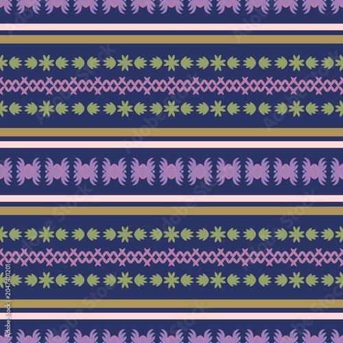 Seamless Folk Floral Pattern Design