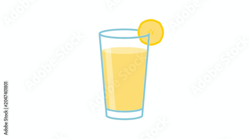Refreshing Lemonade Glass with Lemon Slice on Rim.