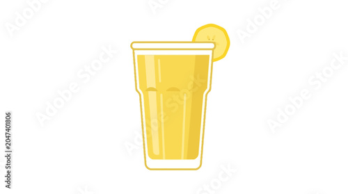Refreshing Lemonade Glass with Lemon Slice on Top.