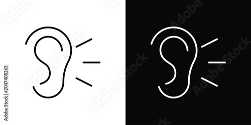 Canvastavla Listening icon in editable outlined, Vector EPS10