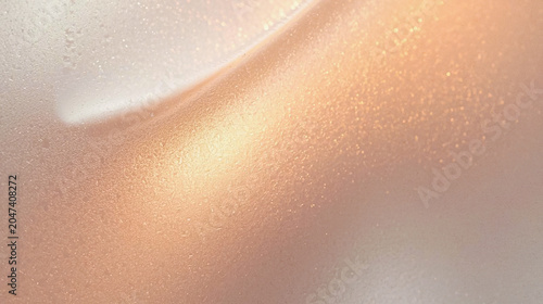 Premium abstract macro texture of shimmering rose gold liquid cosmetic cream featuring elegant soft waves and pearlescent glow, ideal for luxury beauty branding, skincare marketing, and