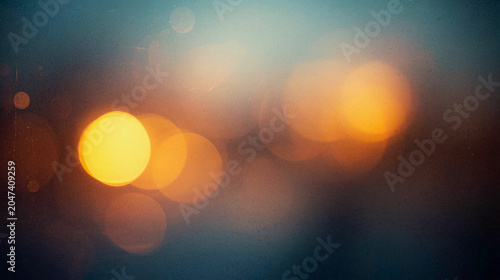 Abstract Bokeh Lights Backdrop with Textured Gradient and Copy Space, Warm Orange and Cool Blue Tones, Soft Focus Blur Effect for Modern Commercial Wallpaper and Design Projects, Elegant Subtle Glow