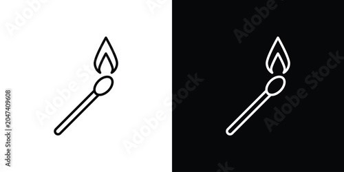 Foto Matches icon in editable outlined, Vector EPS10