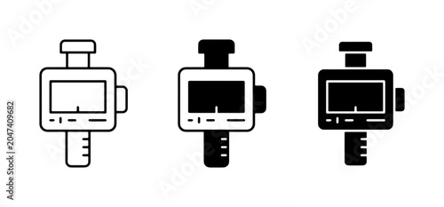 Fotografie Digital Caliper Icons, Precision Measurement Tools, Engineering and Technical Ic
