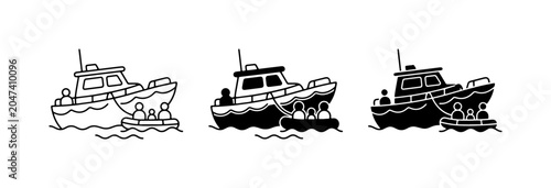 Foto Rescue Boat and Dinghy, Maritime Rescue, Marine Transport, Watercraft Icons