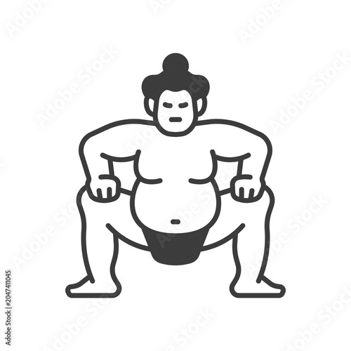Foto Sumo wrestler line illustration