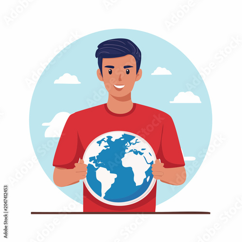 Man Holding Planet Earth