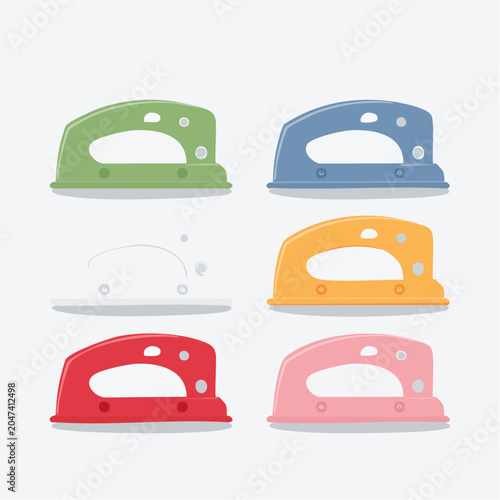 Set of colorful irons