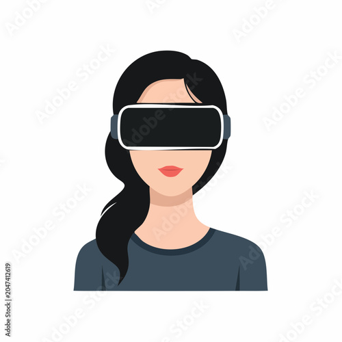 Woman Wearing Virtual Reality Headset