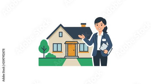 Real Estate Agent Holding House Keys.