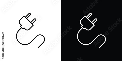 Cuadro en lienzo Plug icon in editable outlined, Vector EPS10