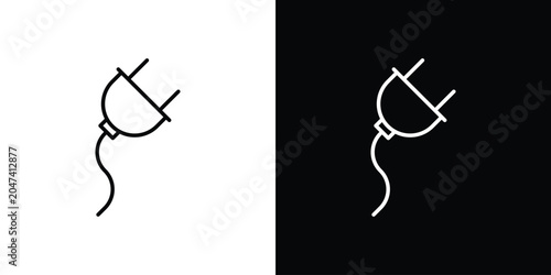 Tableau sur toile Plug icon in editable outlined, Vector EPS10