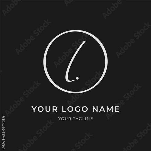 Letter I Minimalist Calligraphic Monogram Vector Monoline Style Template