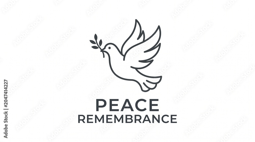 Fototapeta premium Remembrance Dove Icon