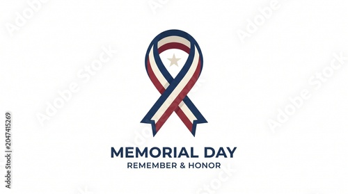 Memorial Day Remembrance Ribbon Icon