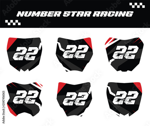 Front number of racing or trail motorbike