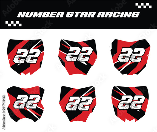Front number of racing or trail motorbike
