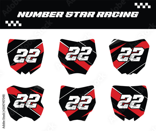 Front number of racing or trail motorbike
