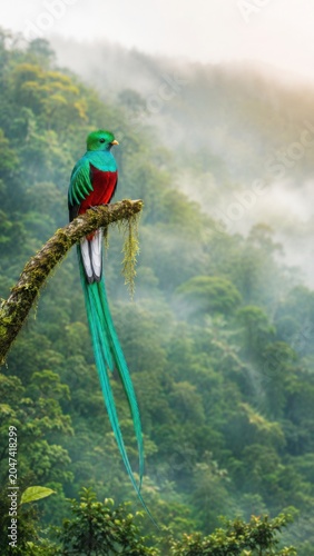 Resplendent Quetzal Perched in Cloud Forest