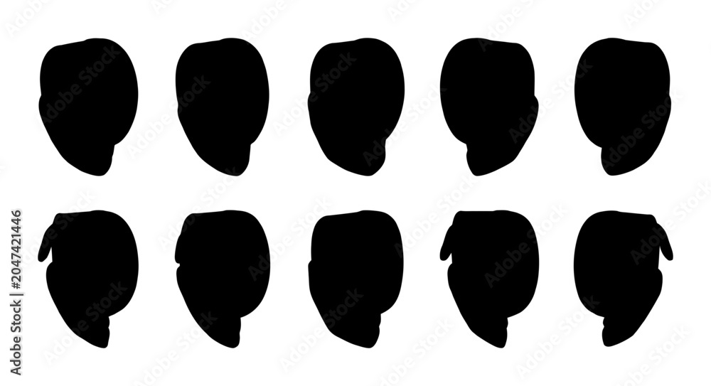 Fototapeta premium Isolated Black Organic Shapes on a White Background