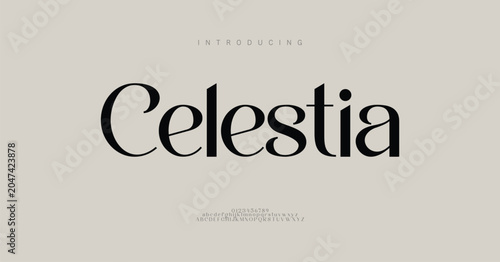Photos Celestia, Luxury elegant modern beauty logo alphabet font