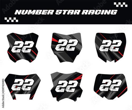 Front number of racing or trail motorbike