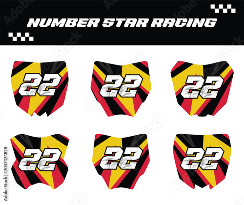 Front number of racing or trail motorbike