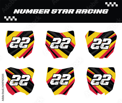 Front number of racing or trail motorbike