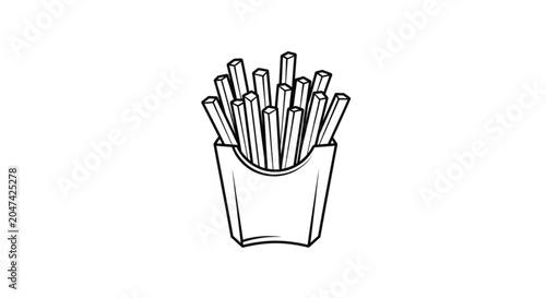 French fried potatoes in container.