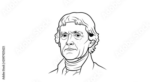 Thomas Jefferson American President Portrait.