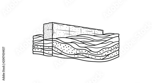 Obraz na plátně Geological rock layers formation diagram.