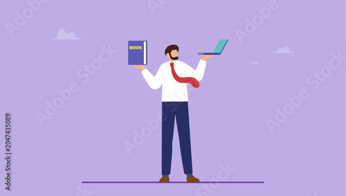 Canvastavla Learning or studying new skill for self improvement and success in work concept