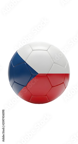Czech Republic national football ball on black background