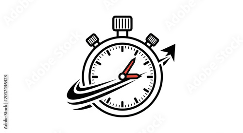 Quadro em tela Stopwatch with red second hand.