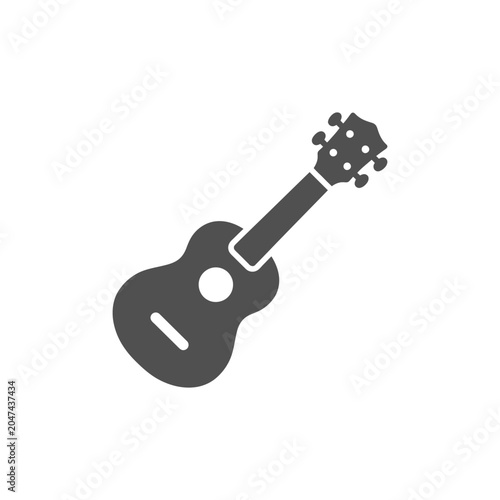 Fotografía Minimalist ukulele silhouette icon on white background.