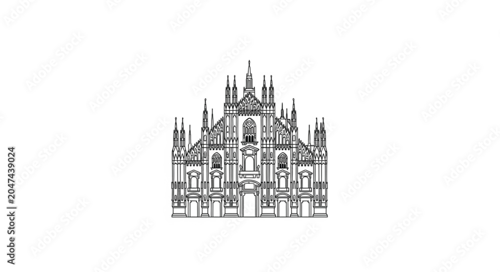 Obraz premium Gothic Cathedral Architecture Building Design.