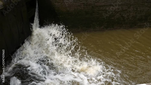 a lock gate on a canal on the inland waterways network of navigable canals and waterways in the english and british countryside in the uk, united kingdom, great britain, europe