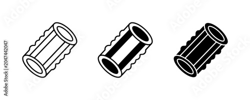 Obraz na płótnie Pasta Icons, Penne Rigate Vector Set, Italian Food Graphics