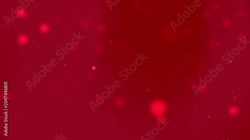 Ethereal red background with bright blurry crimson circles, glowing dust particles ideal for abstract backgrounds, artistic designs, and festive concepts.