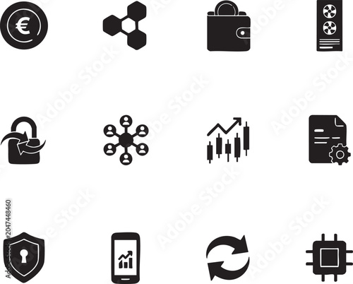 Security Protection Line Icons