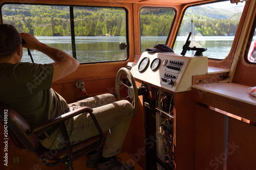 Foto Сabin of a boat. .Yenisei River in Khakassia, Russia