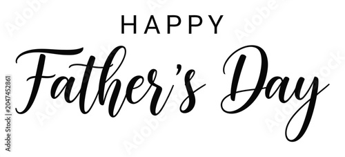 Foto Happy father's day calligraphy text black ink on white background