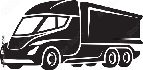 Foto Futuristic Semi Truck Vector Illustration Aero Dynamic Electric Cargo Lorry Silh