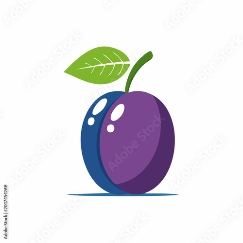 Stylized Plum Fruit Icon