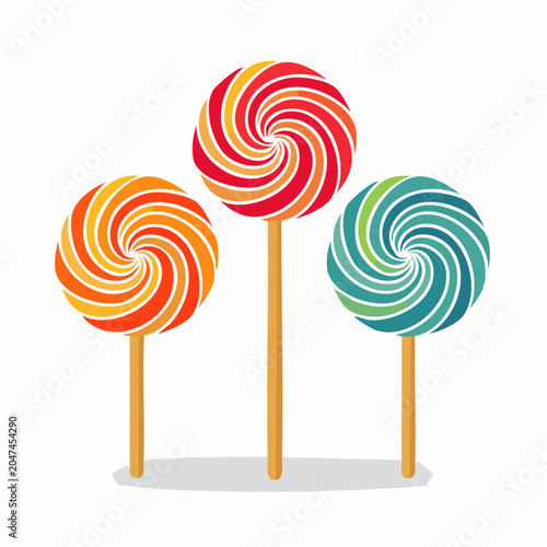 Three Swirl Lollipops