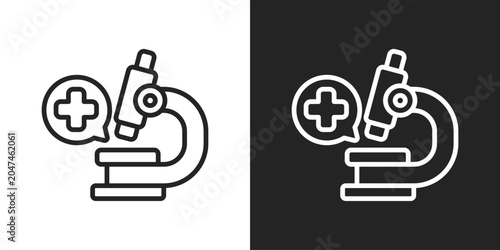Schilderij op canvas Microscope Icon
